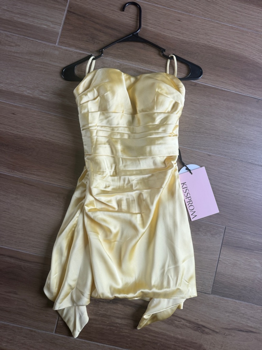 Yellow Strapless Cocktail Dress